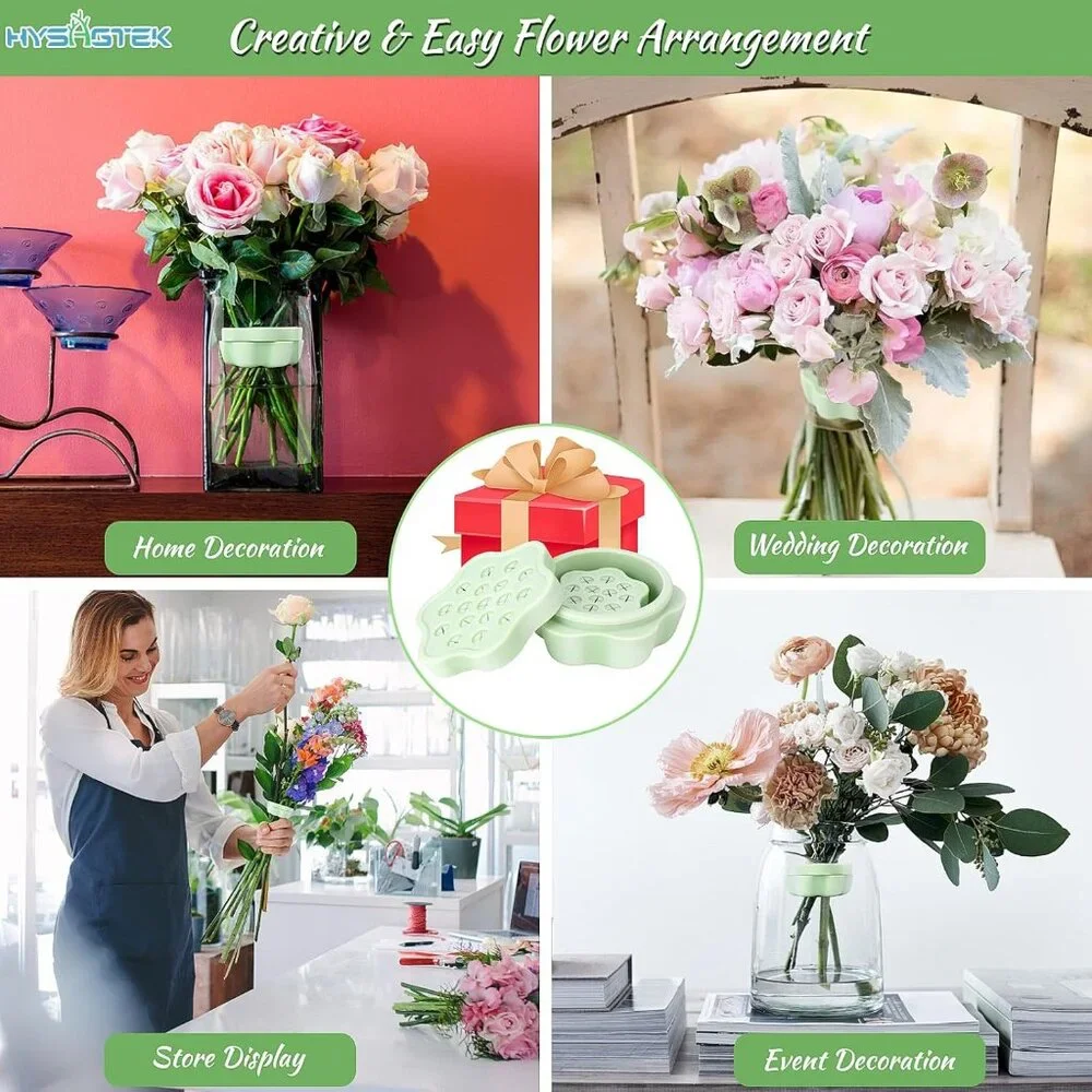 Silicone Stem Holder for Flowers Mint Green Flower Holder Vase